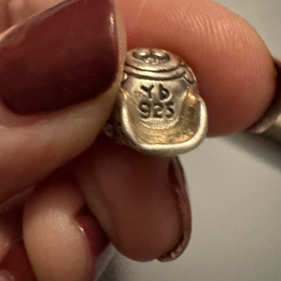 Red Bali frog sugar skull in sterling silver - Picture 3 of 3